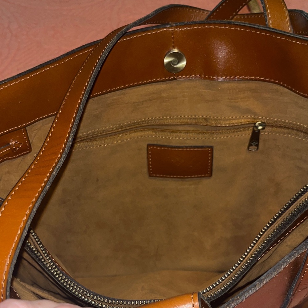Patricia Nash Tan Leather Tote Bag purse - Picture 3 of 7